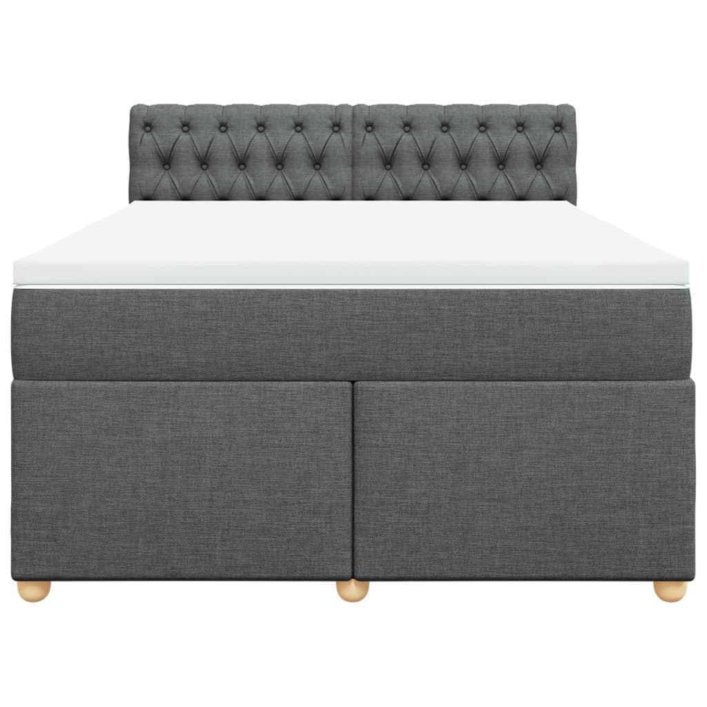 Cama com molas/colchão 140x200 cm tecido cinzento-escuro