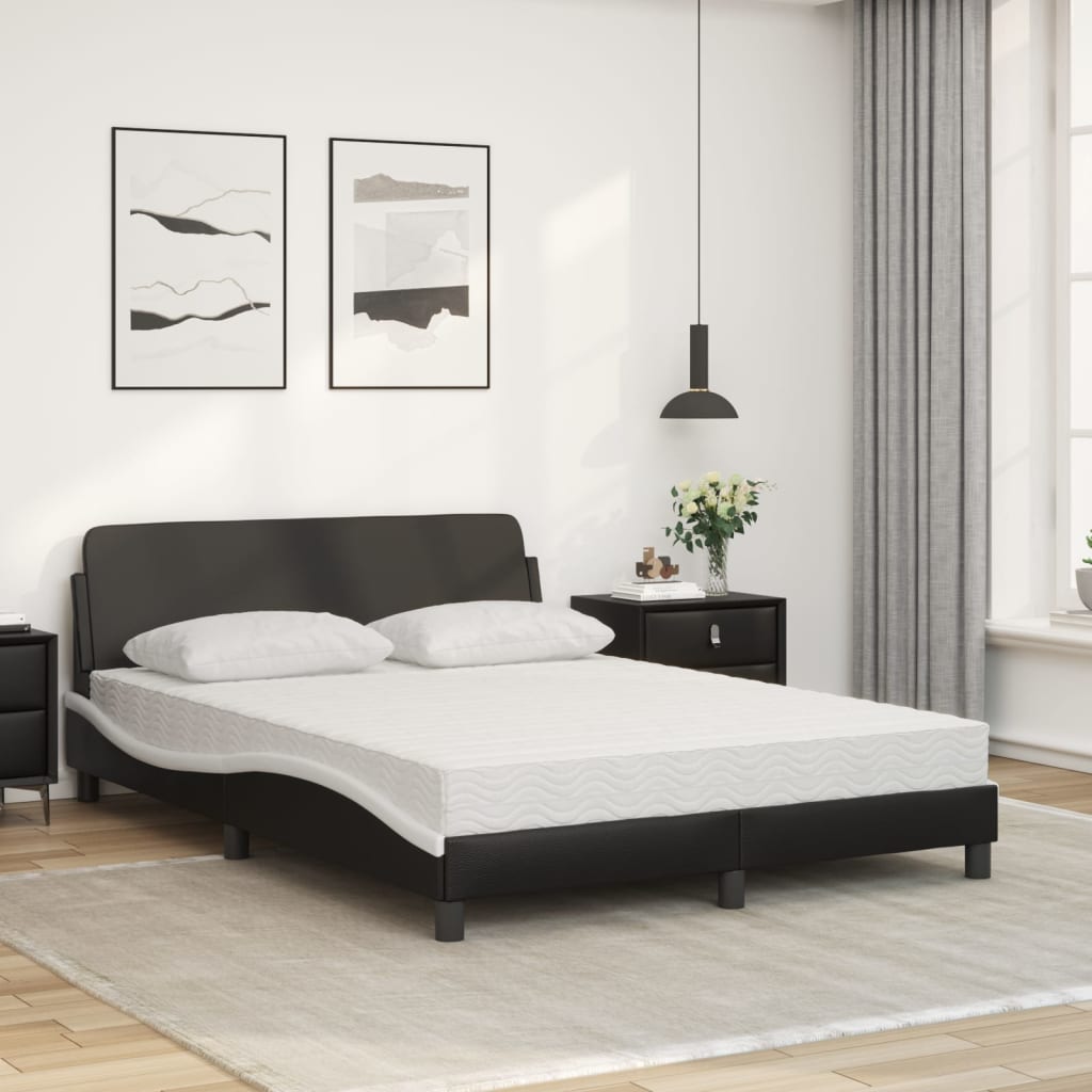 Cama com colchão dover 140x190 cm couro artificial preto