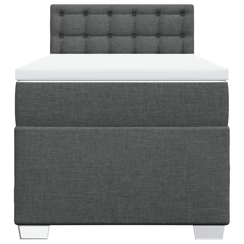 Cama com molas/colchão 90x200 cm tecido cinzento-escuro