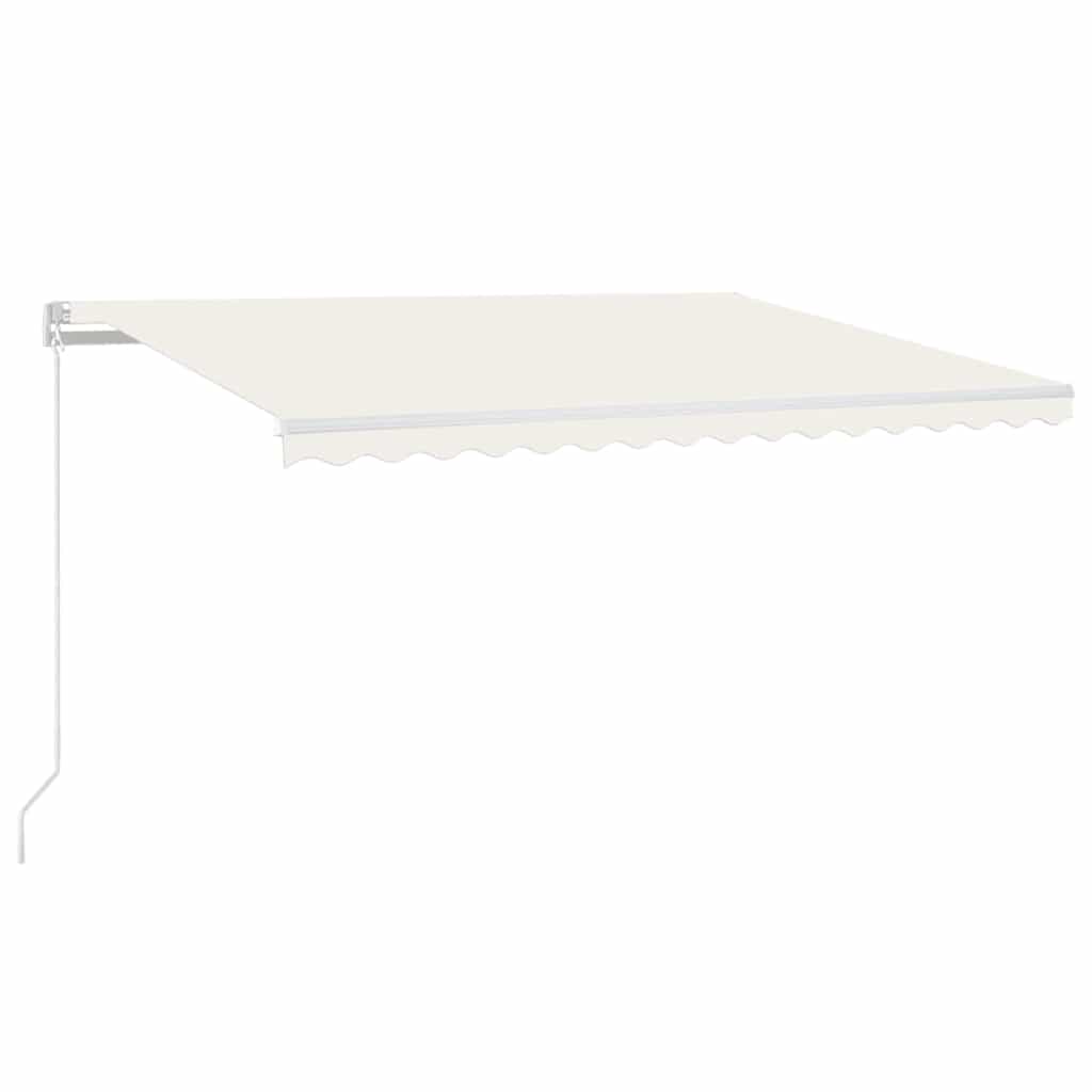 Toldo retrátil manual com LED 400x300 cm cor creme