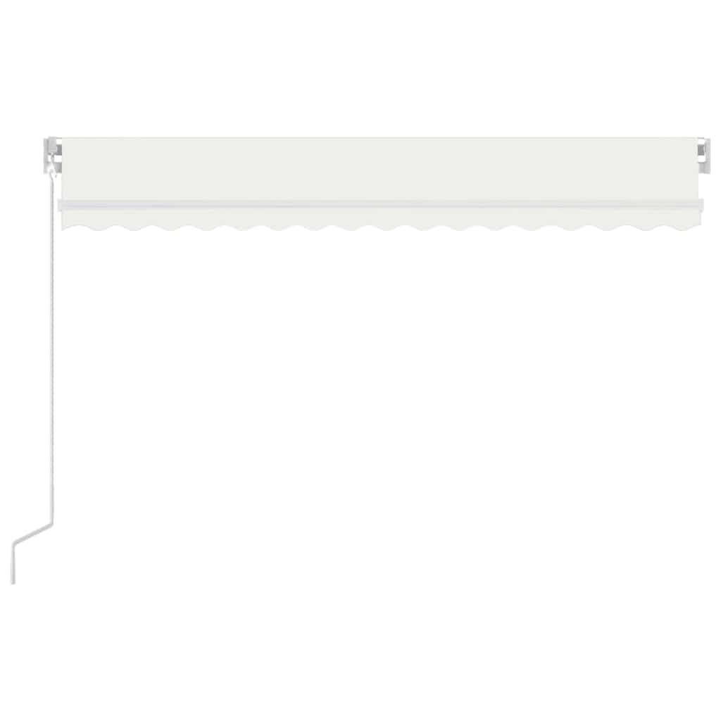 Toldo retrátil manual com LED 400x300 cm cor creme