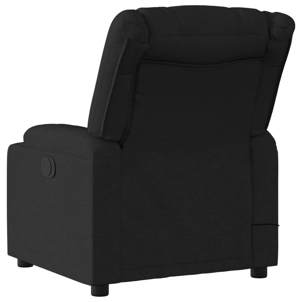 Poltrona de massagem reclinável em tecido preto