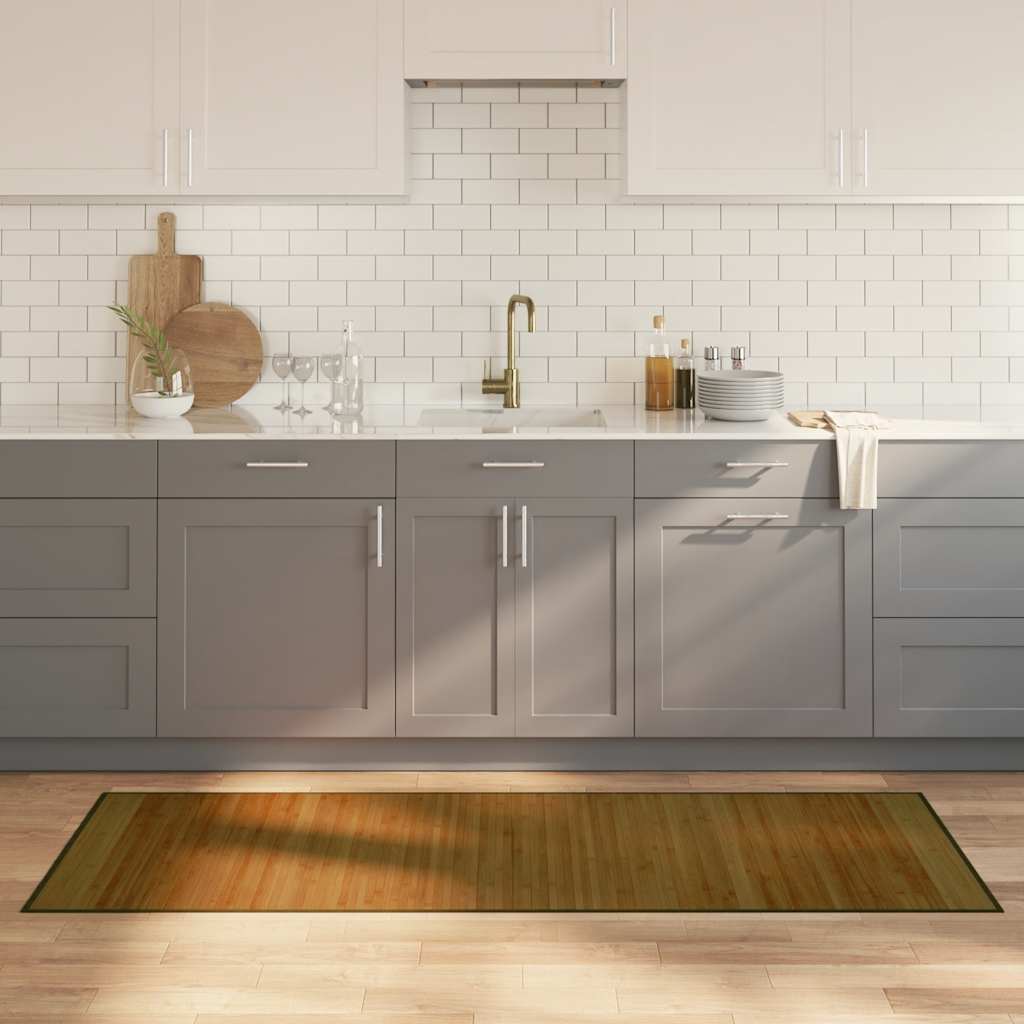 Tapete retangular 70x200 cm bambu castanho