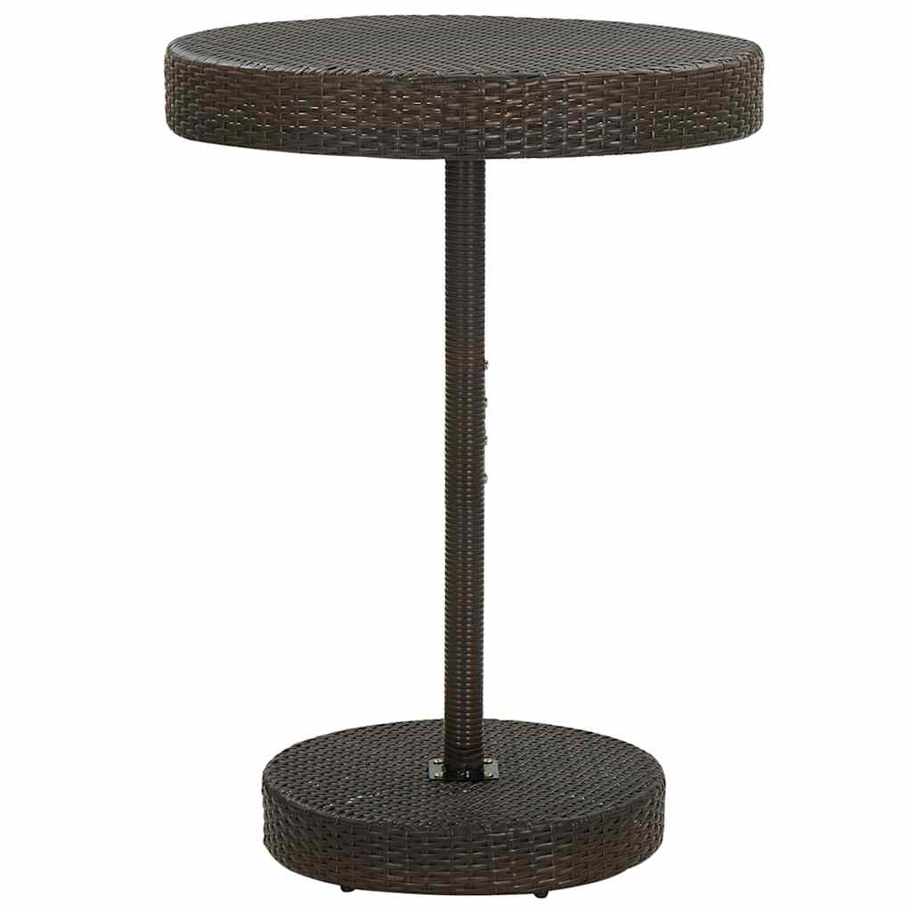 5 Pcs conjunto de bar para jardim vime PE castanho