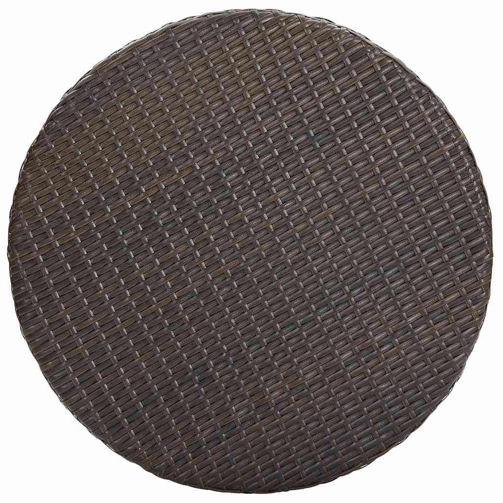 5 Pcs conjunto de bar para jardim vime PE castanho