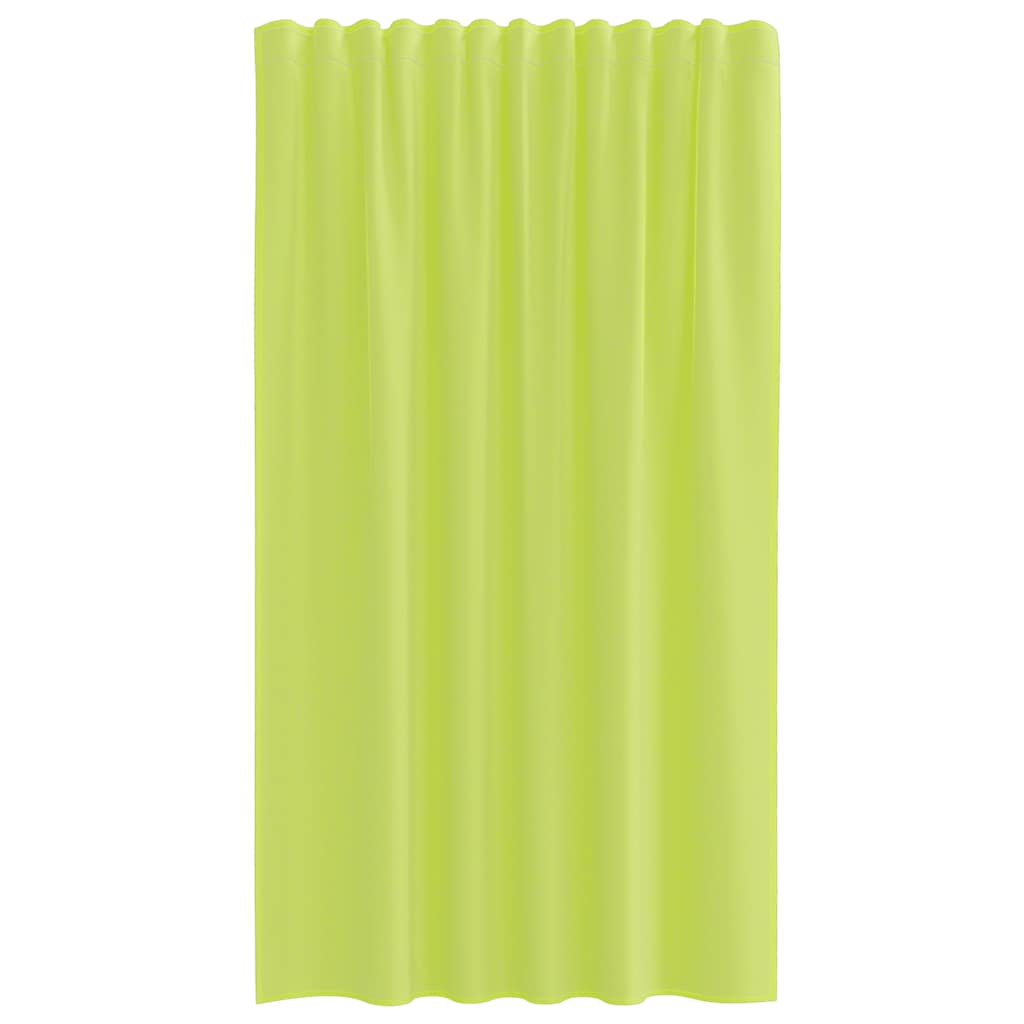 Cortinas de voile com bolsos para varão 2 pcs verde-maçã