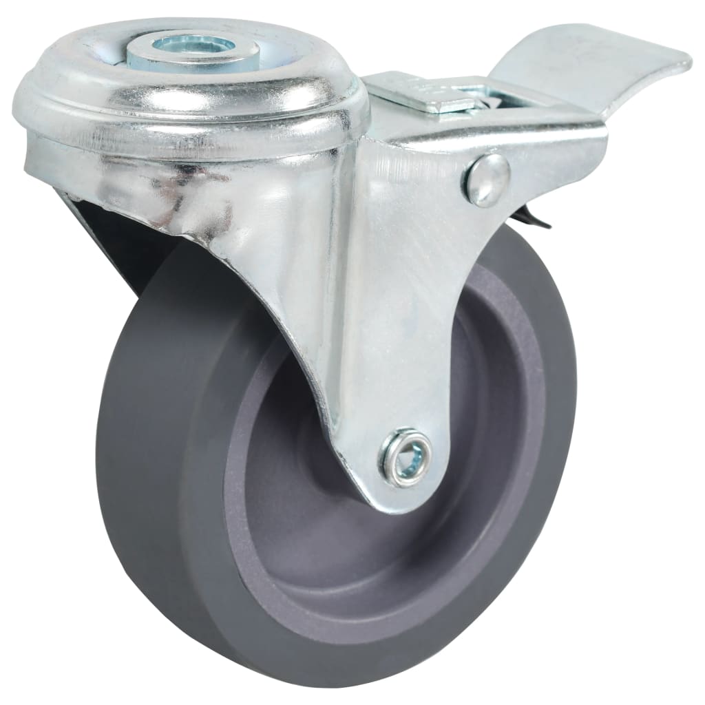 8 Pcs rodas giratórias com orifício para parafuso 75 mm
