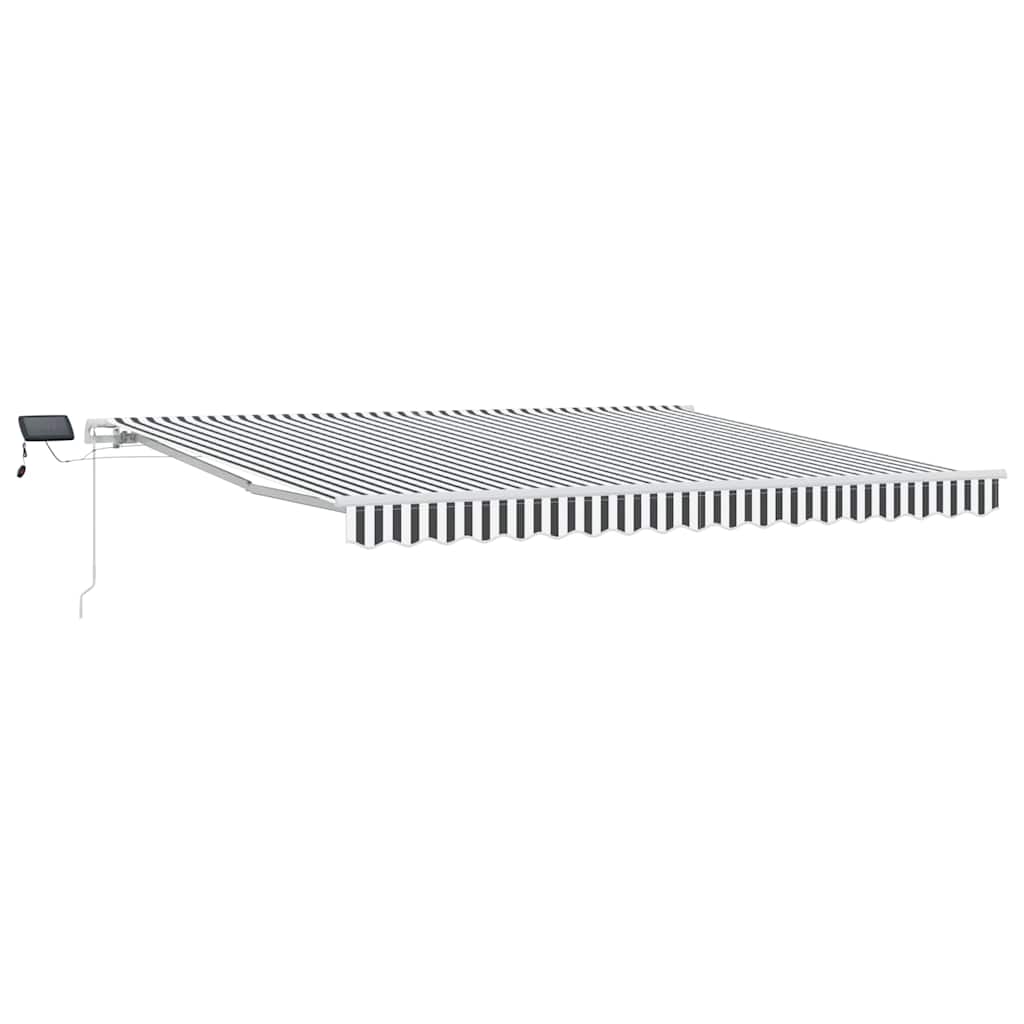 Toldo retrátil manual com luzes LED 400x300cm antracite/branco