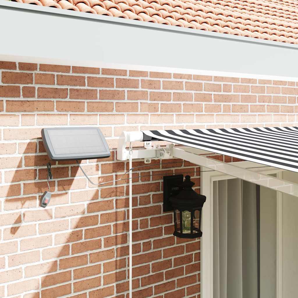 Toldo retrátil manual com luzes LED 400x300cm antracite/branco