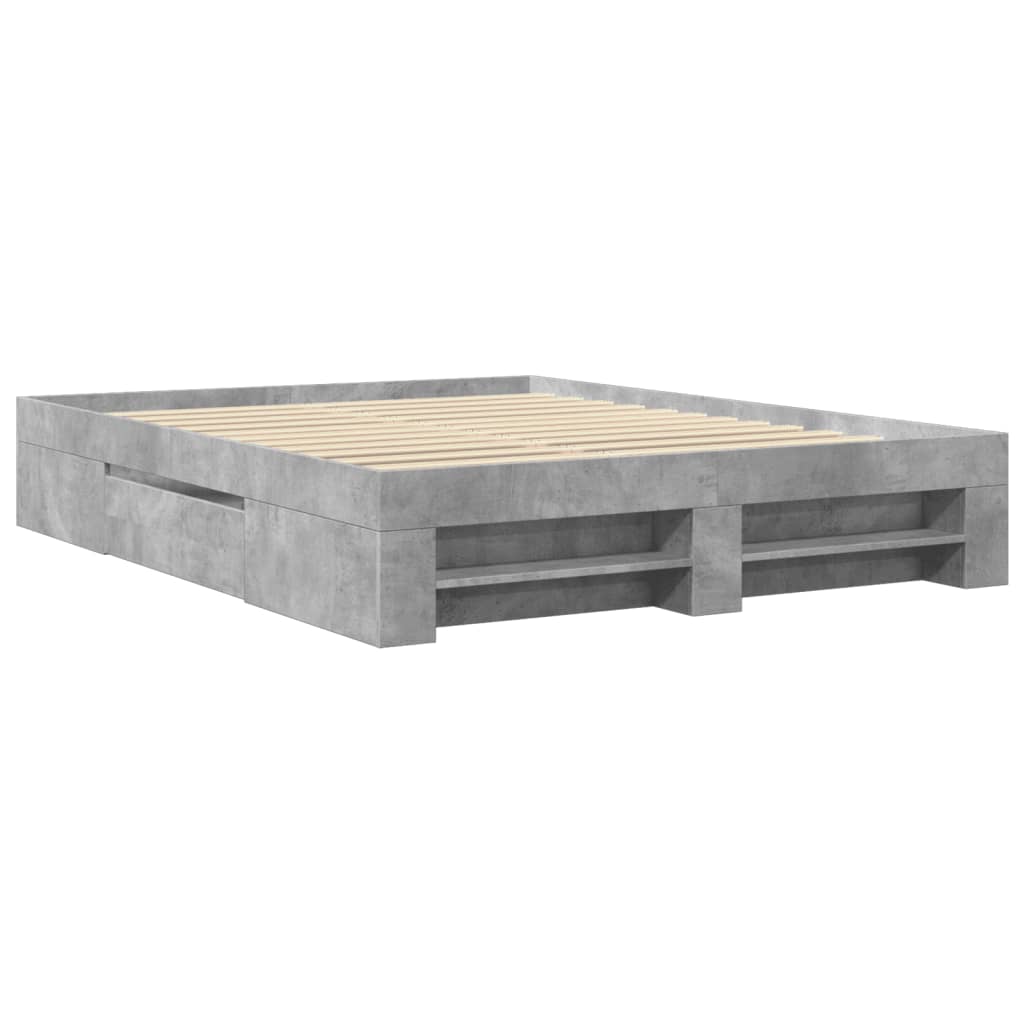 Estrutura cama s/ colchão 160x200cm cinza cimento