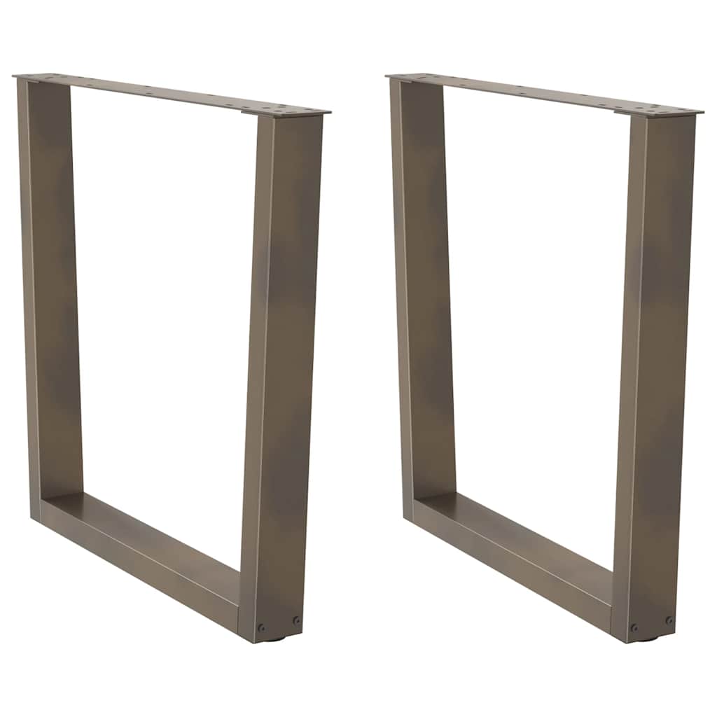 Pés para mesa de jantar em formato de v, 2 peças, aço natural, 90x(72-73,3) cm, aço