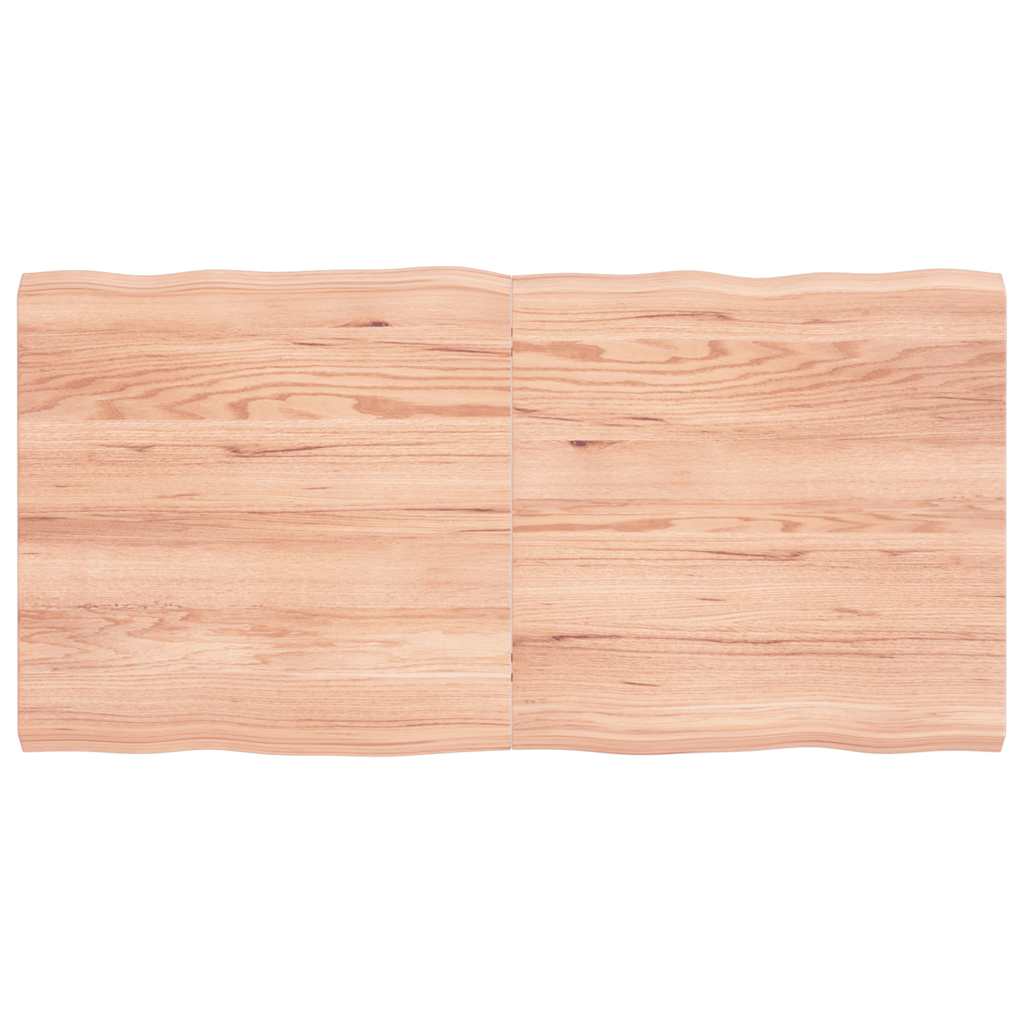 Tampo de mesa com bordas vivas carvalho tratado castanho-claro