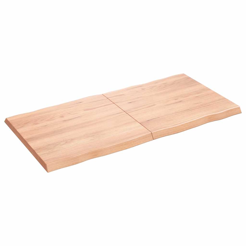 Tampo de mesa com bordas vivas carvalho tratado castanho-claro