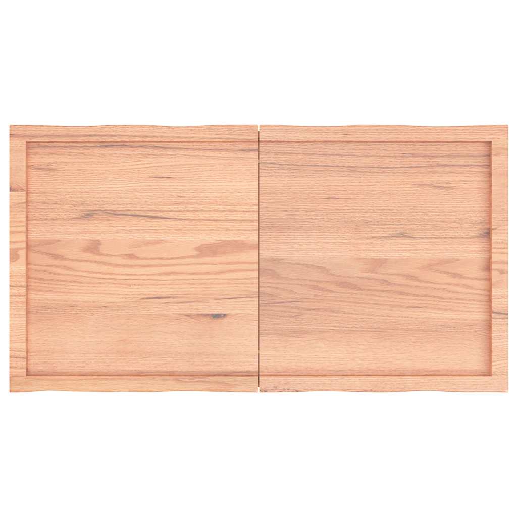 Tampo de mesa com bordas vivas carvalho tratado castanho-claro