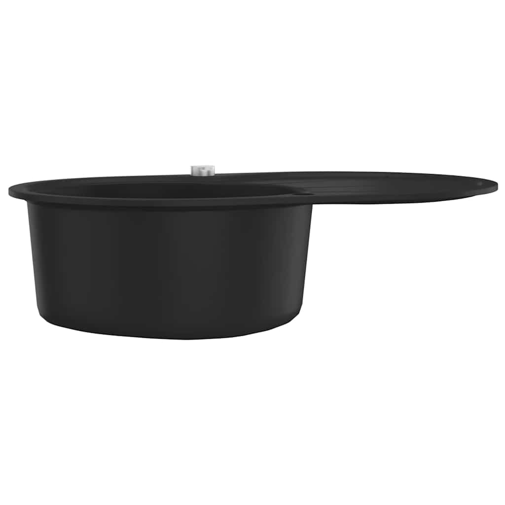 Lava-louça com 1 cuba oval preto