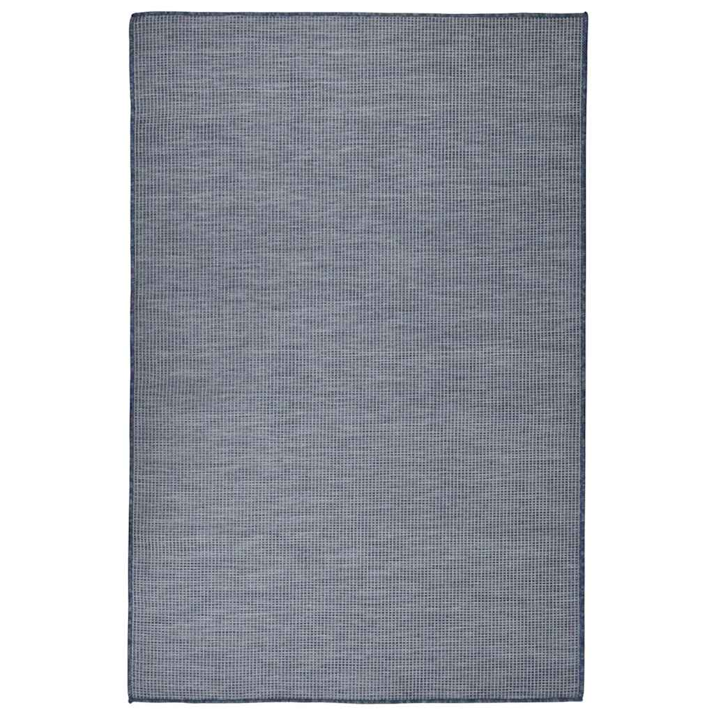Tapete de tecido plano para exterior 120x170 cm azul