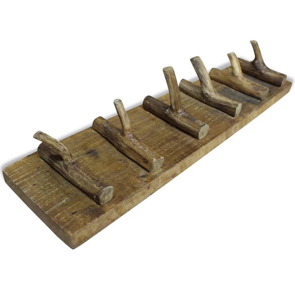 Bengaleiro de parede mistura de madeiras recicladas 60x15 cm