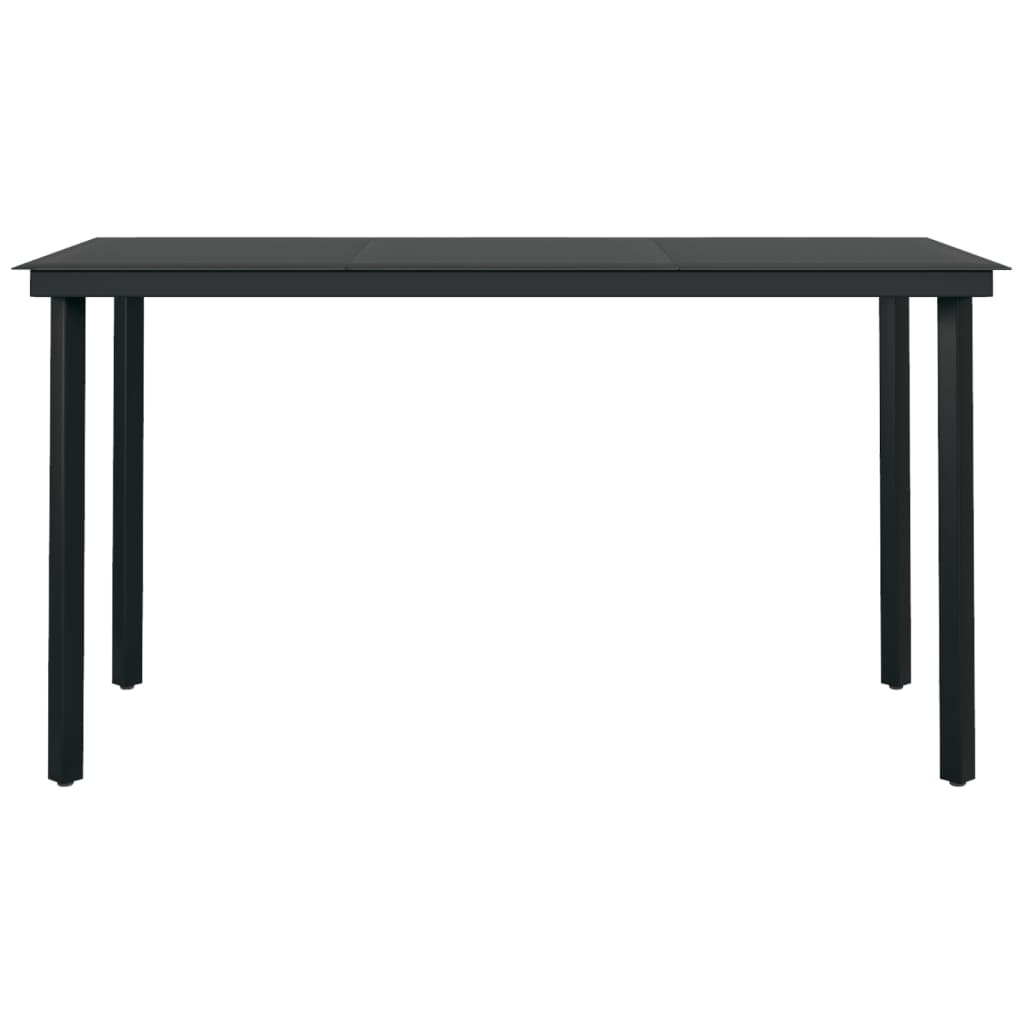 5 Pcs conjunto de jantar para jardim preto
