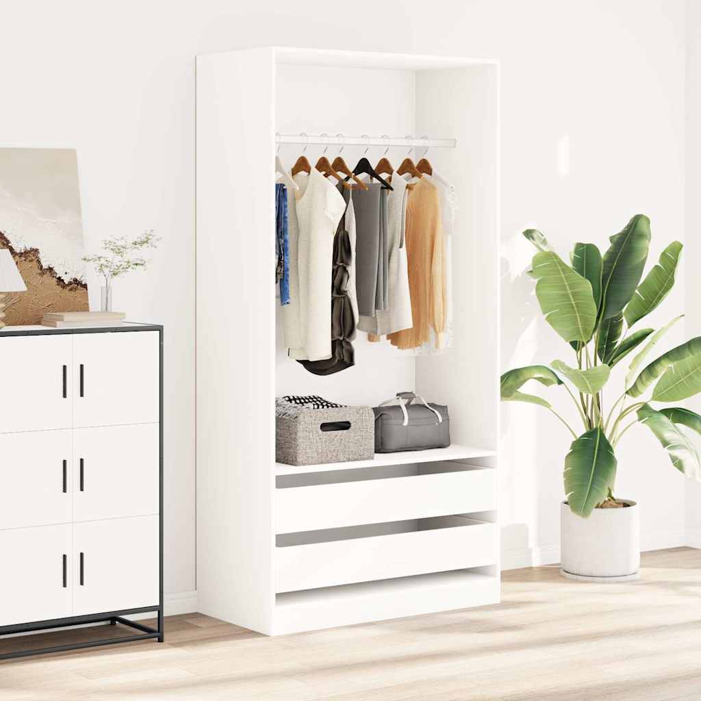 Roupeiro 100x50x200 cm derivados de madeira branco