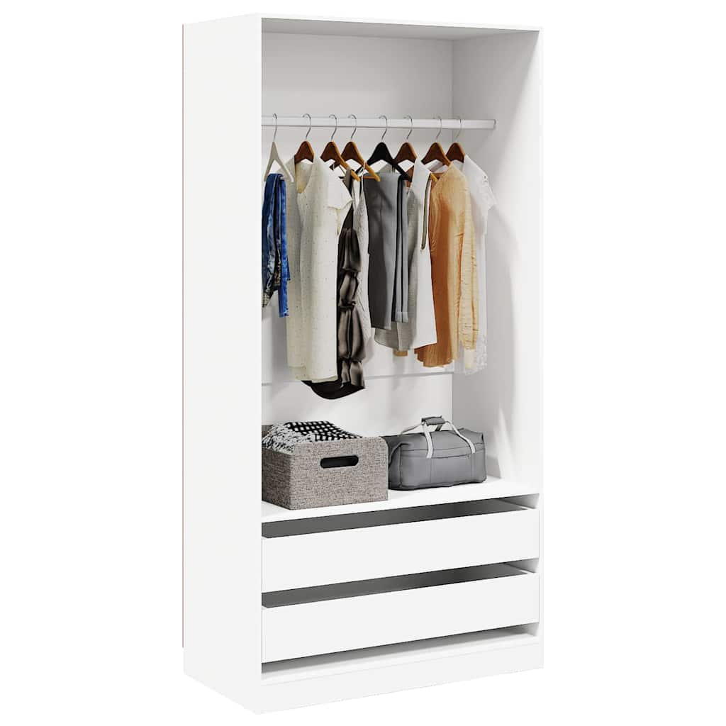 Roupeiro 100x50x200 cm derivados de madeira branco