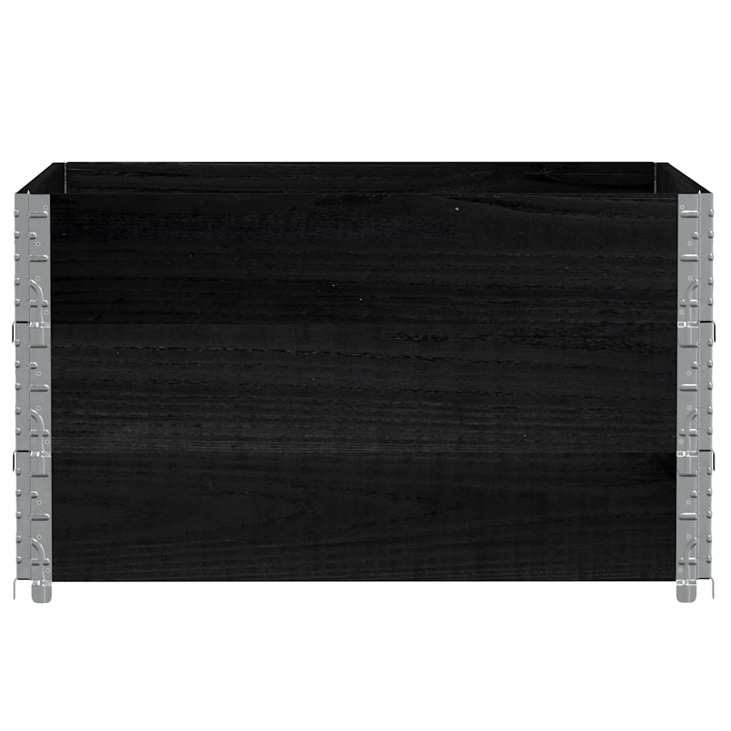 Colares p/ paletes 3 pcs 100x100 cm madeira pinho maciça preto