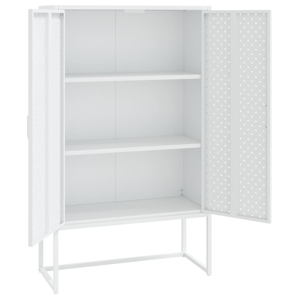 Aparador alto 80x35x135 cm aço branco