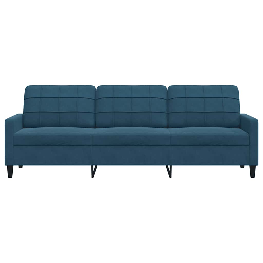 Sofá de 3 lugares 210 cm veludo azul