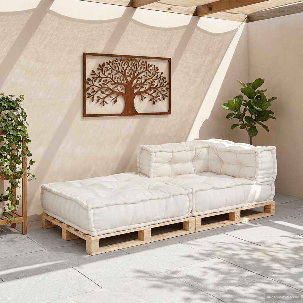 Unidade de sofá modular 70x70x54 cm tecido creme