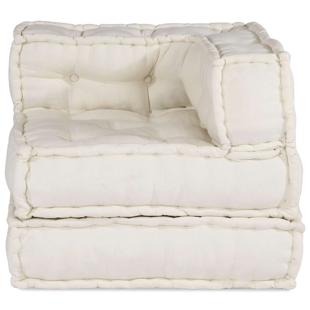 Unidade de sofá modular 70x70x54 cm tecido creme