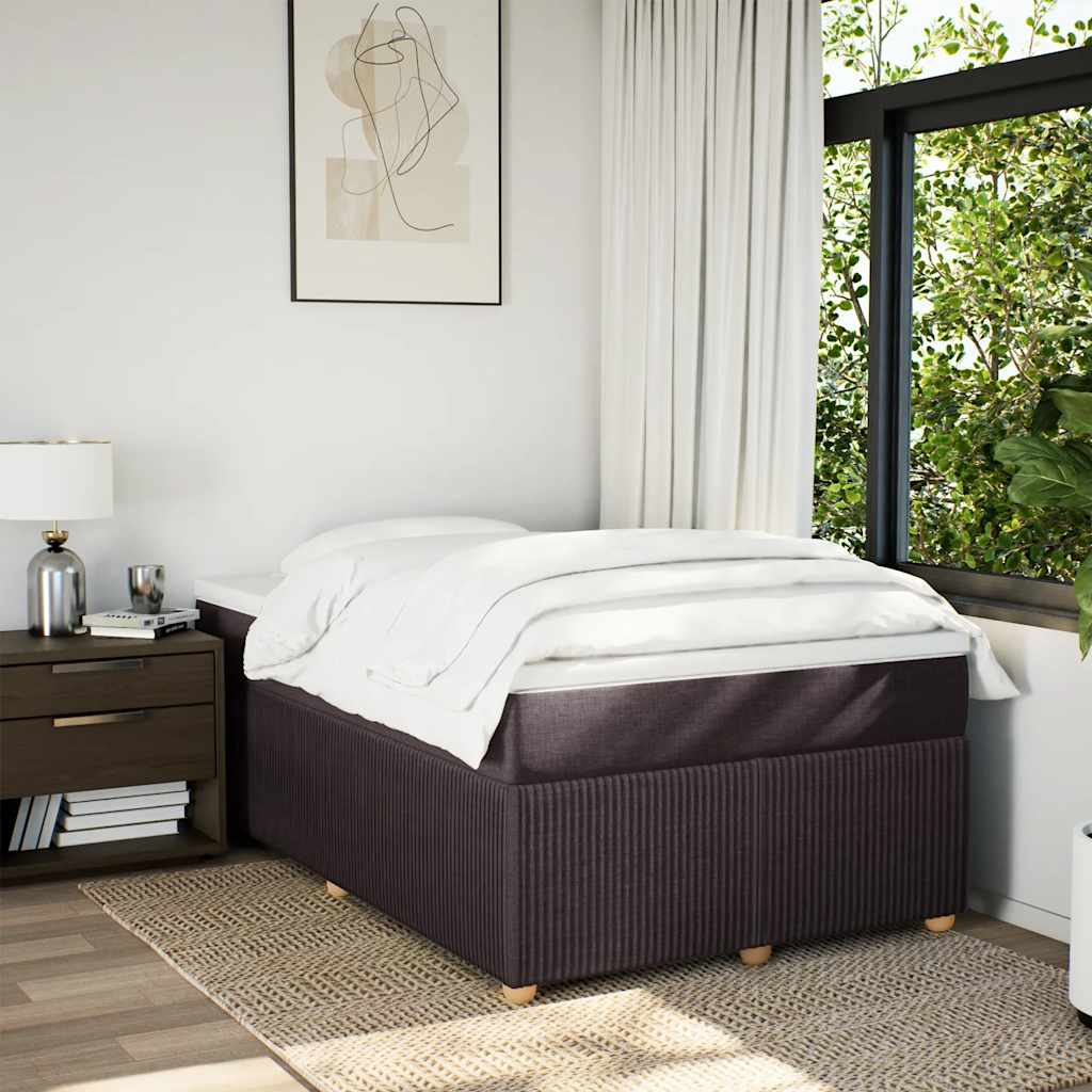 Cama com molas/colchão 120x200 cm tecido castanho-escuro