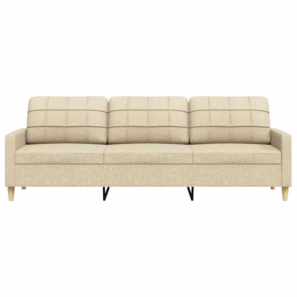 Sofá de 3 lugares tecido 210 cm cor creme