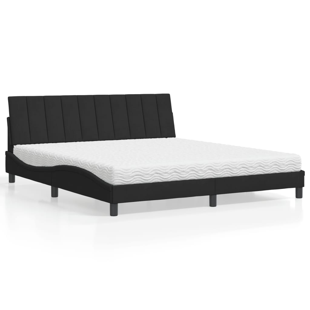 Cama com colchão hanko 180x200 cm veludo preto