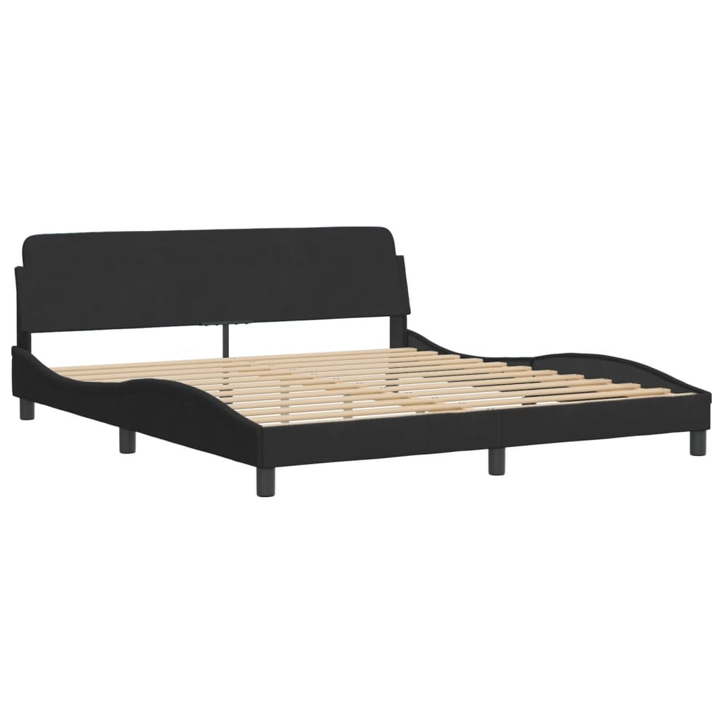 Cama com colchão hanko 180x200 cm veludo preto