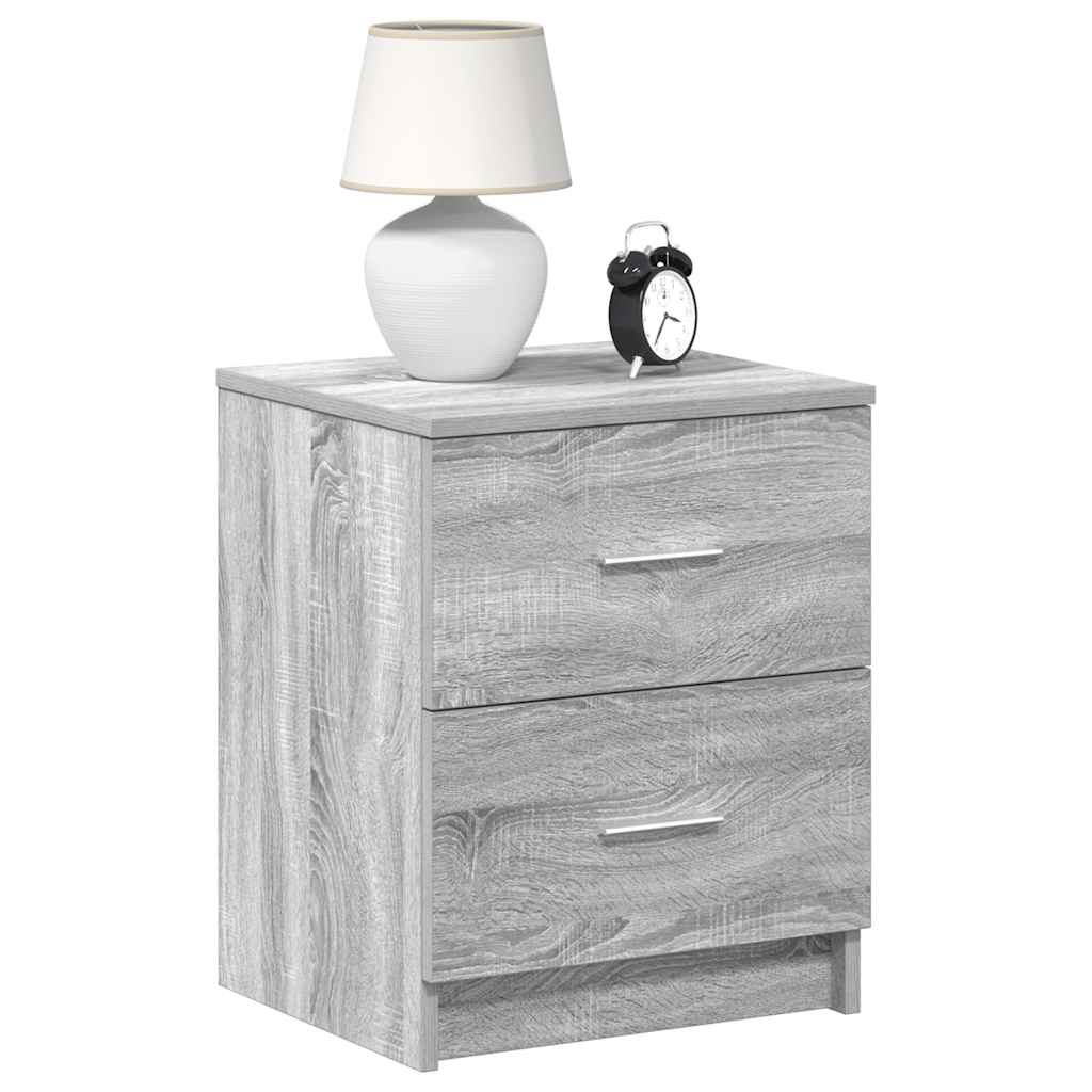 Mesas cabeceira 2pcs com 2gavetas 40x36x50 cm cinzento sonoma