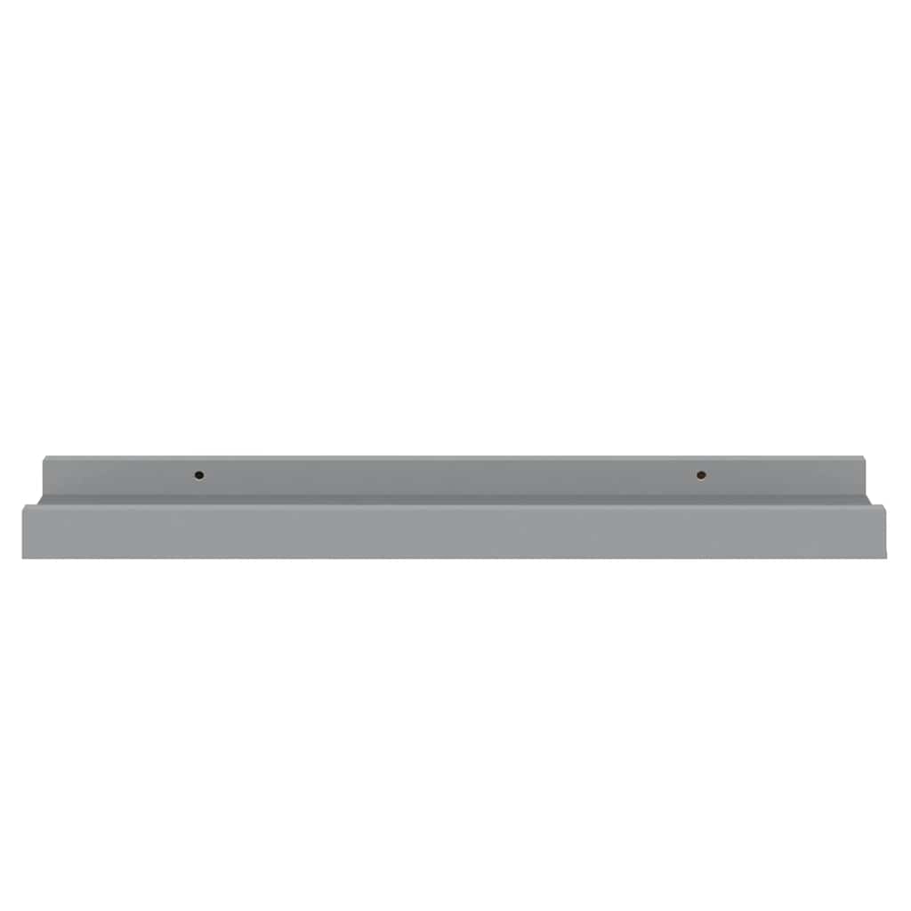Unidade de prateleiras com rebordo 2 pcs 40x9x3 cm MDF cinzento
