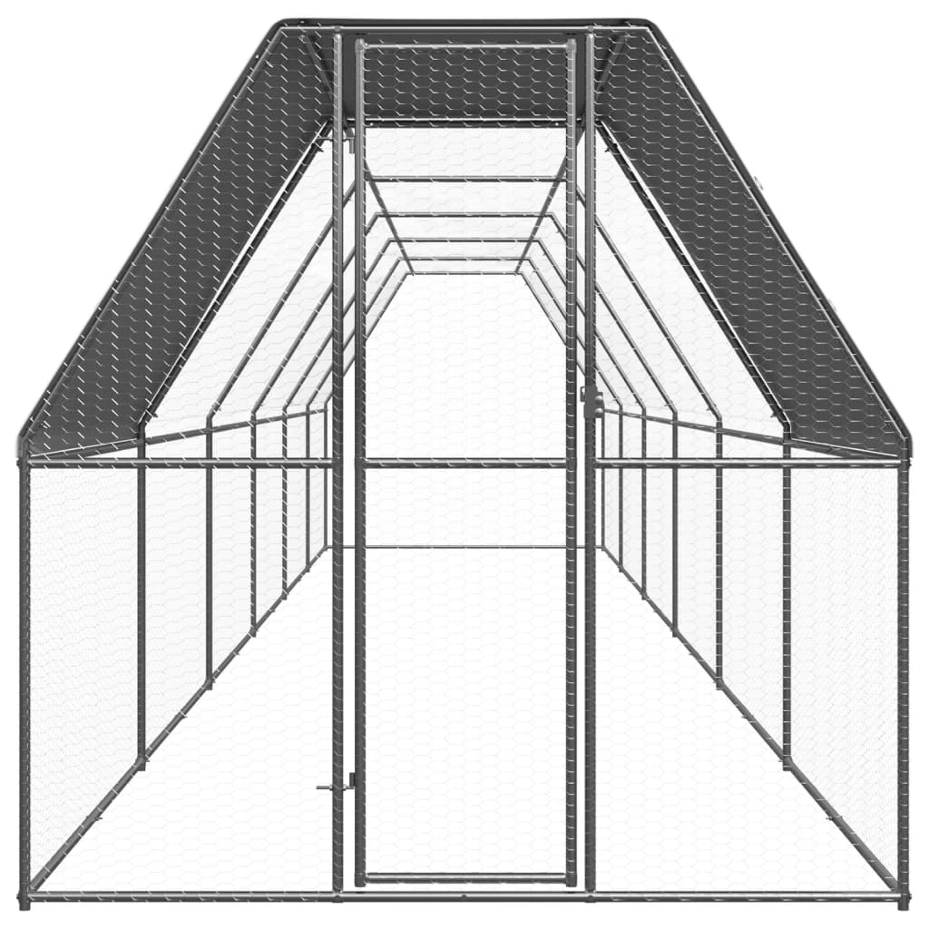 Galinheiro de exterior 2x12x2 m aço galvanizado
