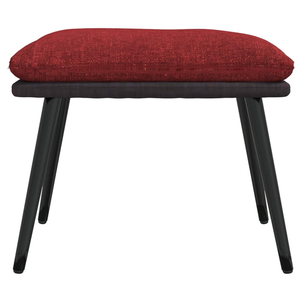 Apoio de pés45x29,5x35cm tecido/couro artificial vermelho tinto