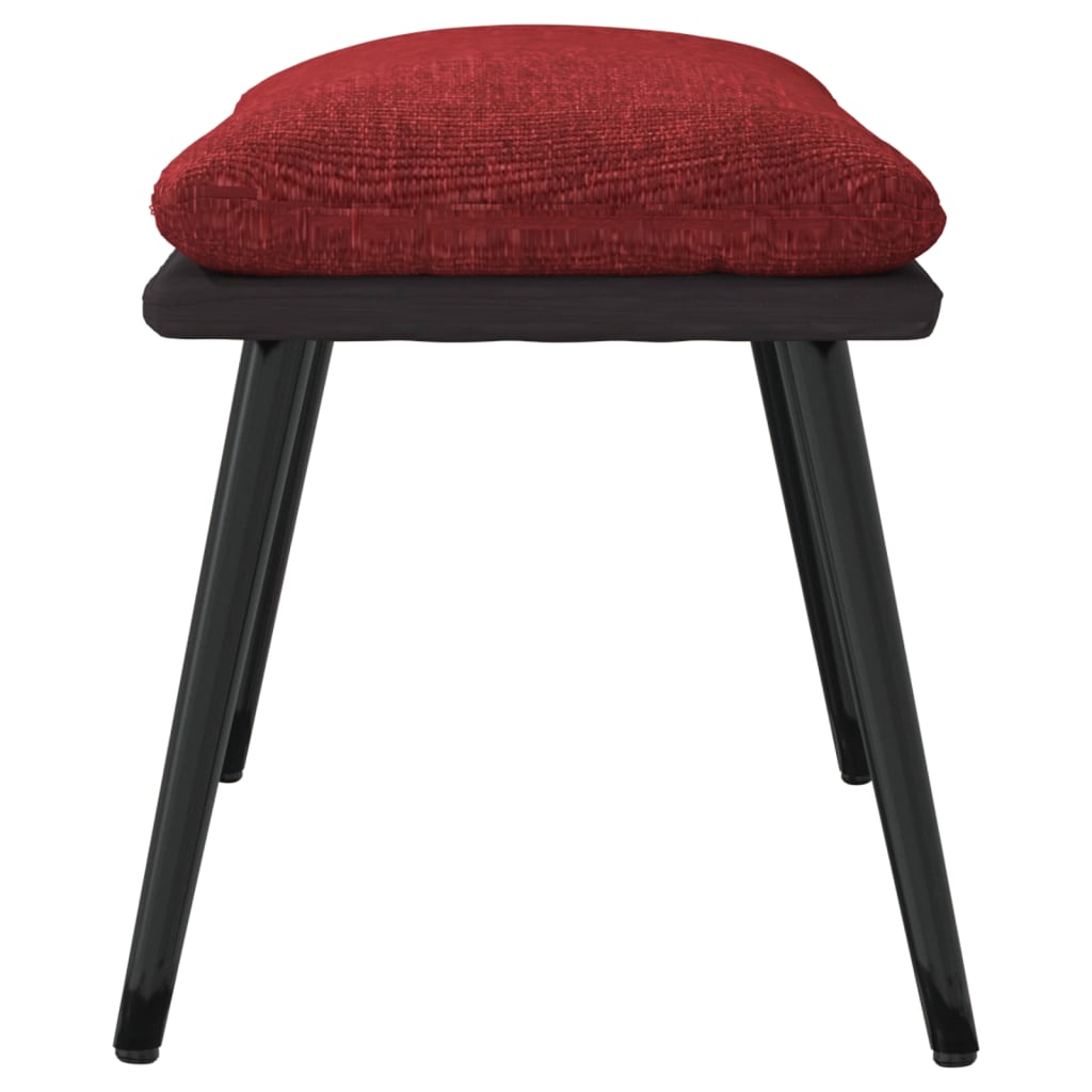 Apoio de pés45x29,5x35cm tecido/couro artificial vermelho tinto