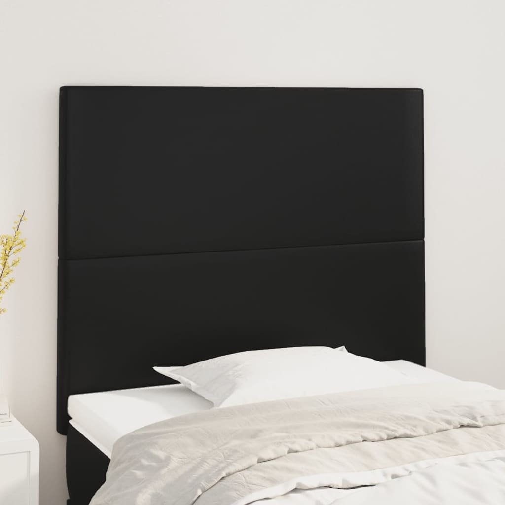 Cabeceira preta 100x5x118/128 cm couro sintético