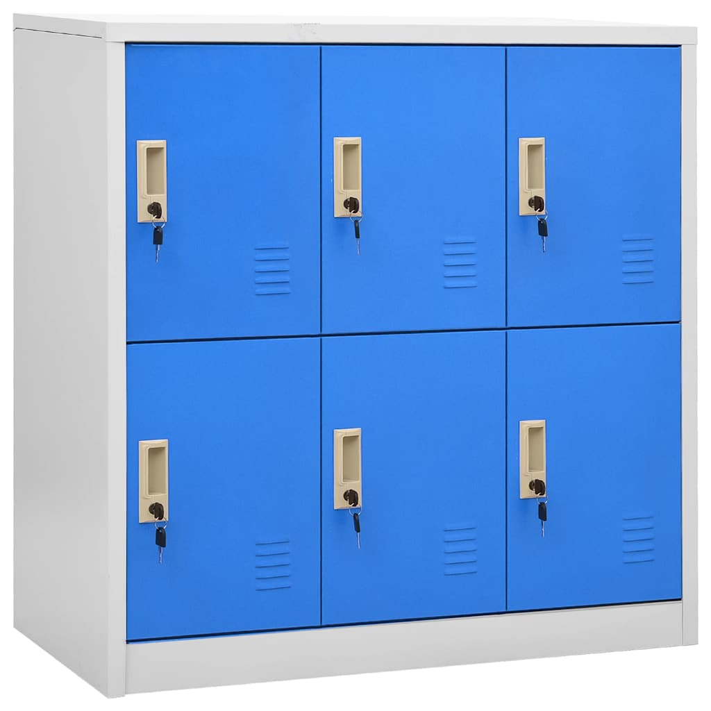 Cacifos 2 pcs 90x45x92,5 cm aço cinzento-claro e azul