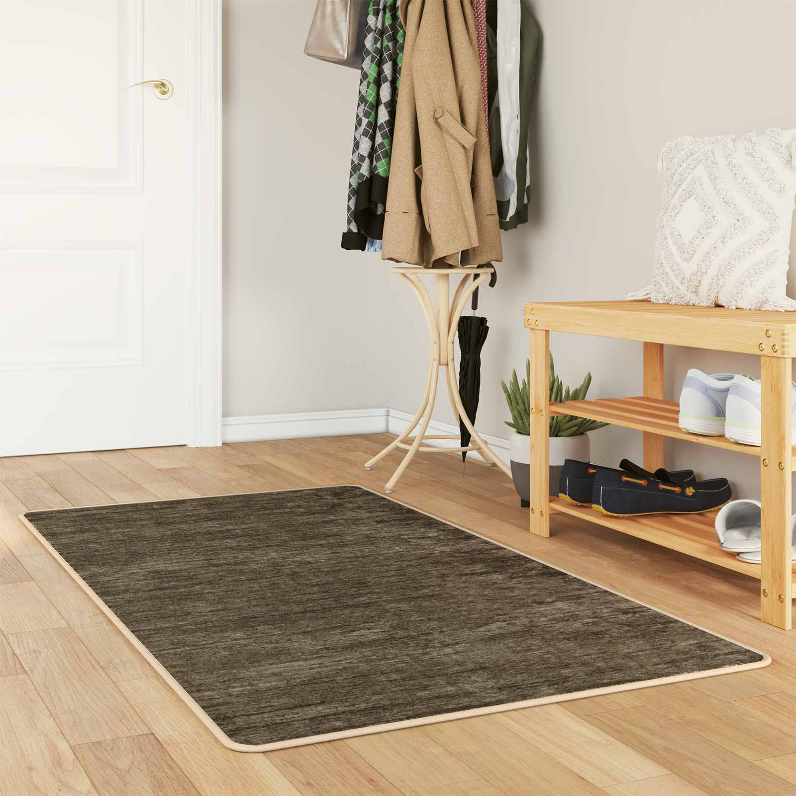 Passadeira marsa verde floresta 100 x 200 cm poliéster e PVC