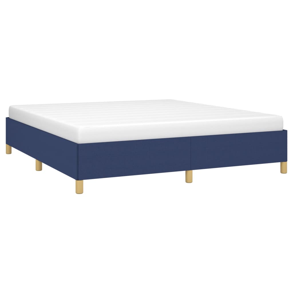 Estrutura de cama com molas 160x200 cm tecido azul