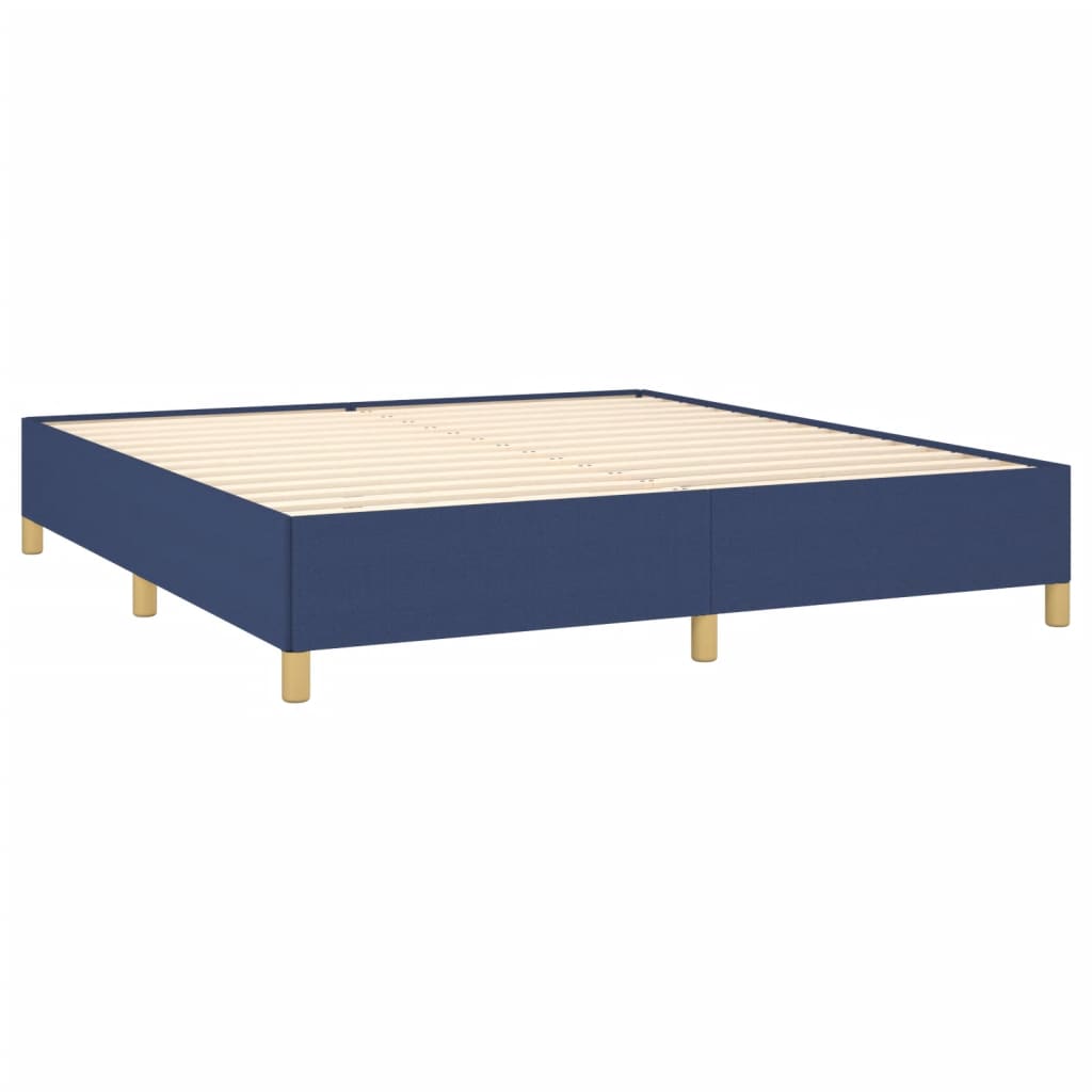 Estrutura de cama com molas 160x200 cm tecido azul