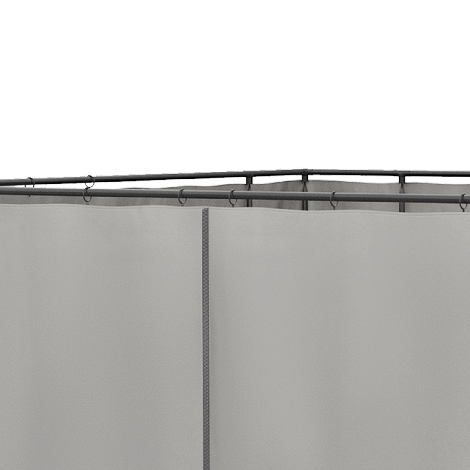 4 Paredes Laterais para Tenda 302x205 cm Laterais para Tenda Universal com Ganchos e Argola em C para Tenda Cinza Claro