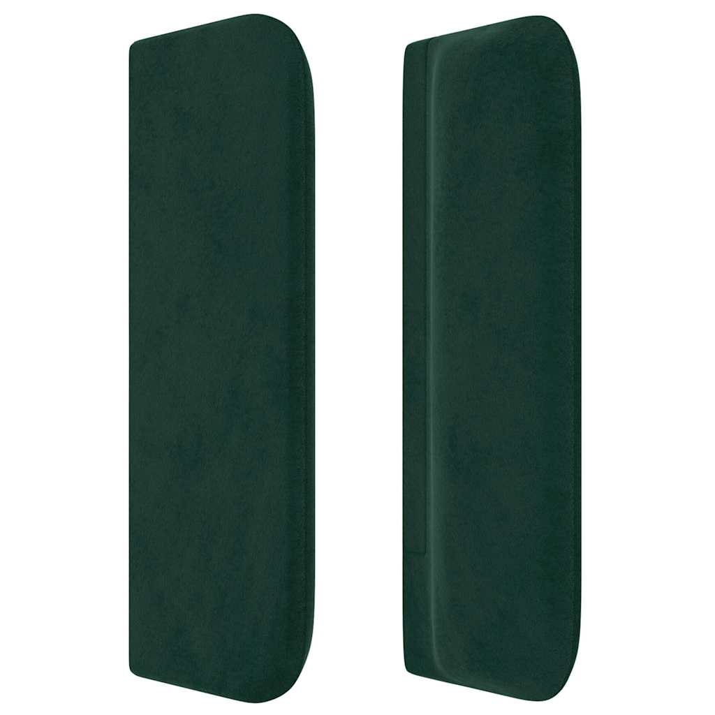 Cabeceira de cama c/ abas veludo 183x16x78/88cm verde-escuro