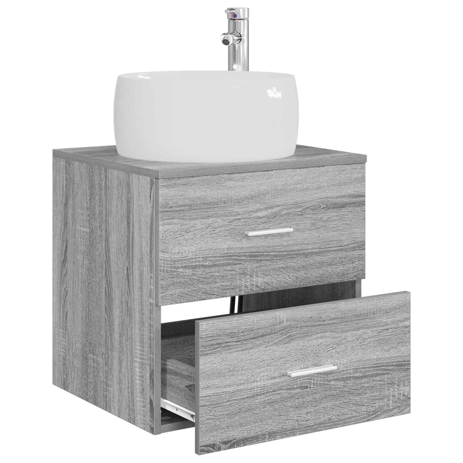 Vaidade com pia suspensa sonoma cinzento 49,5 x 44,5 x 66 cm