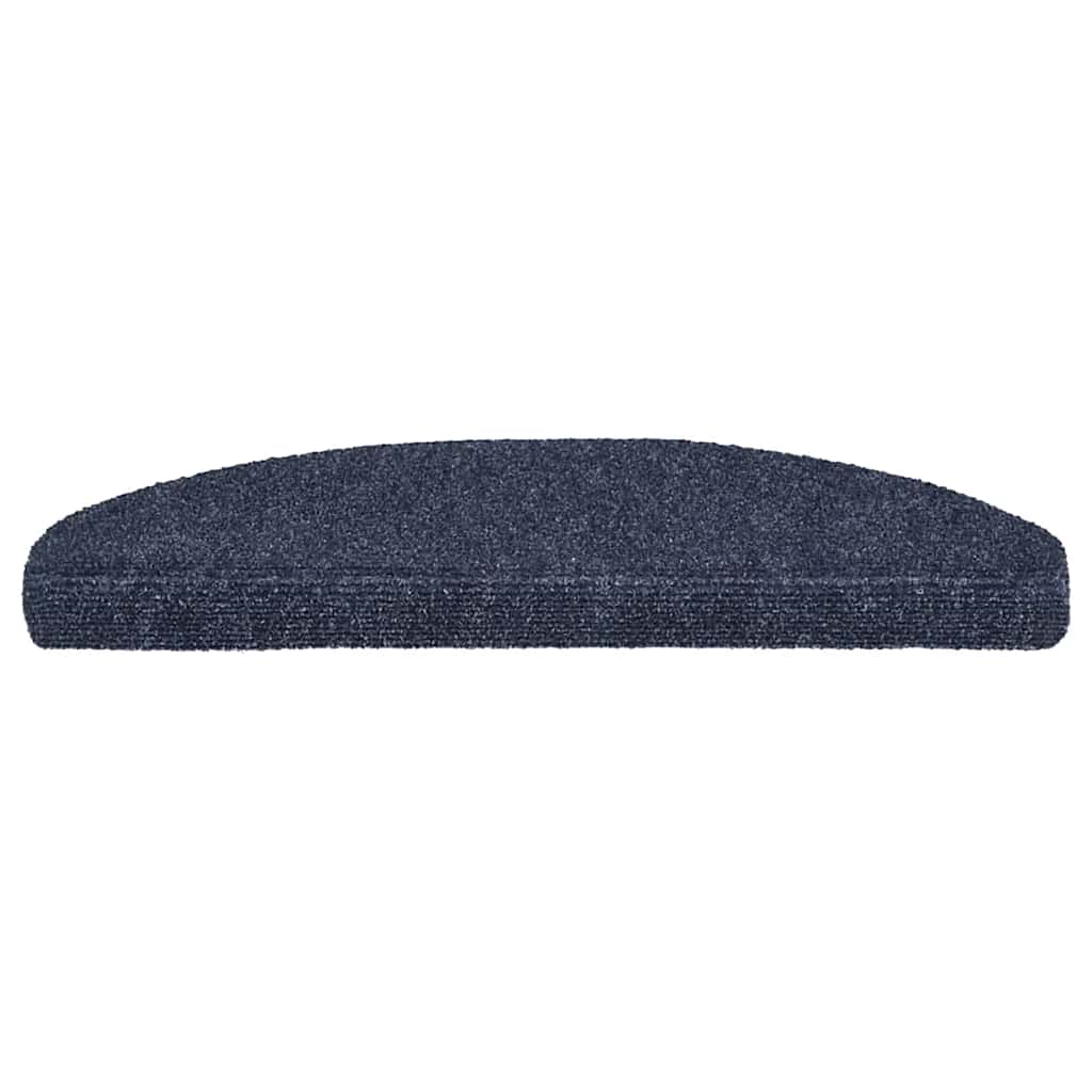 Tapetes de escada autoadesivos 20 peças 65x21x4 cm azul semicircular grande