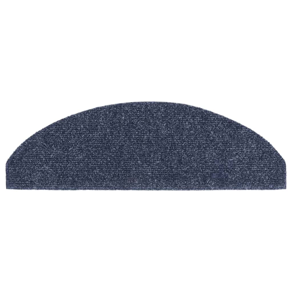 Tapetes de escada autoadesivos 20 peças 65x21x4 cm azul semicircular grande