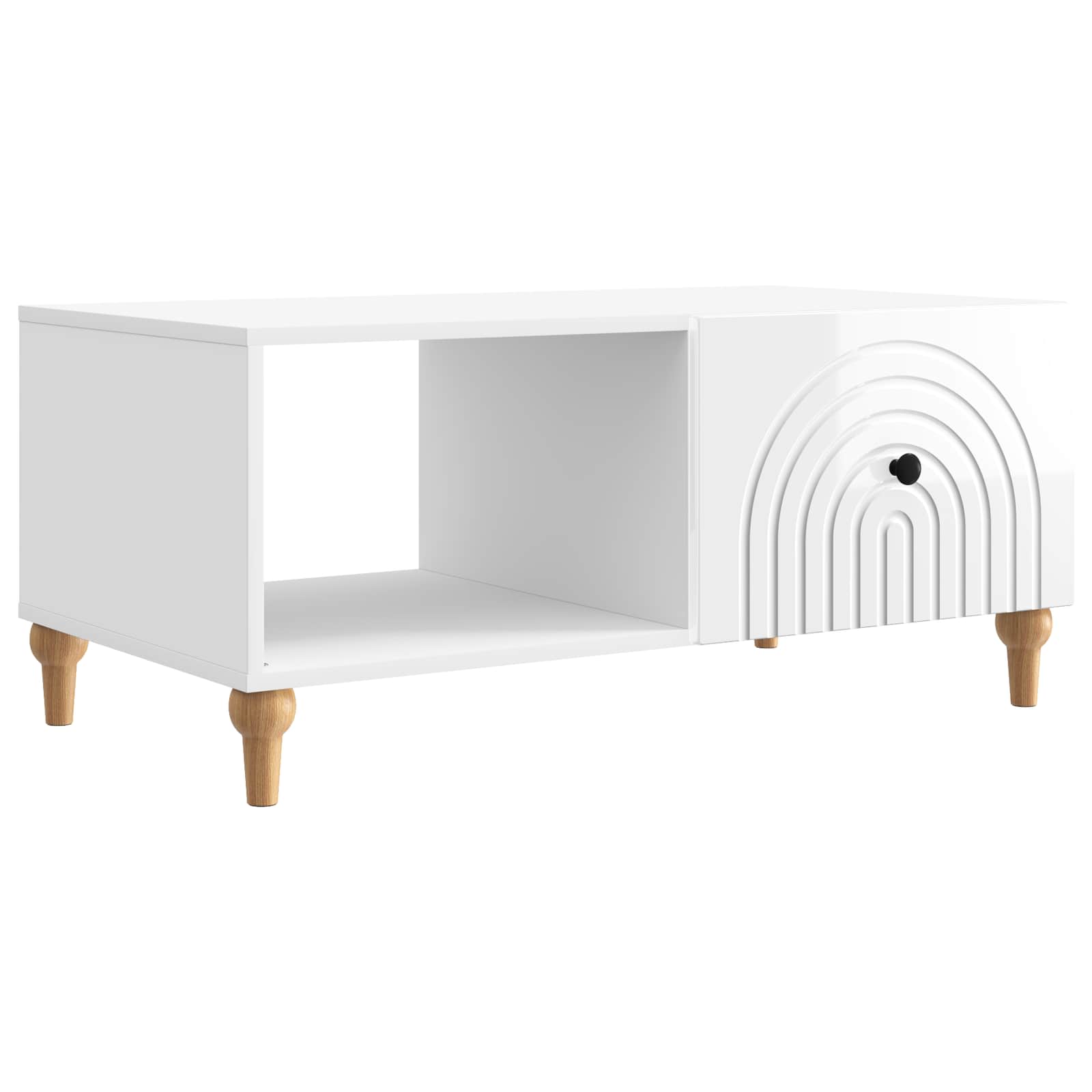 Mesa de centro branco brilhante 90 x 50 x 40 cm