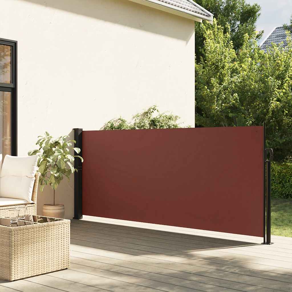 Toldo lateral retrátil 140x600 cm castanho